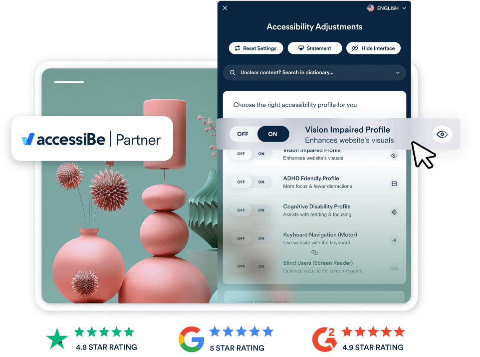 accessiBe User Interface, Google 5 star rating